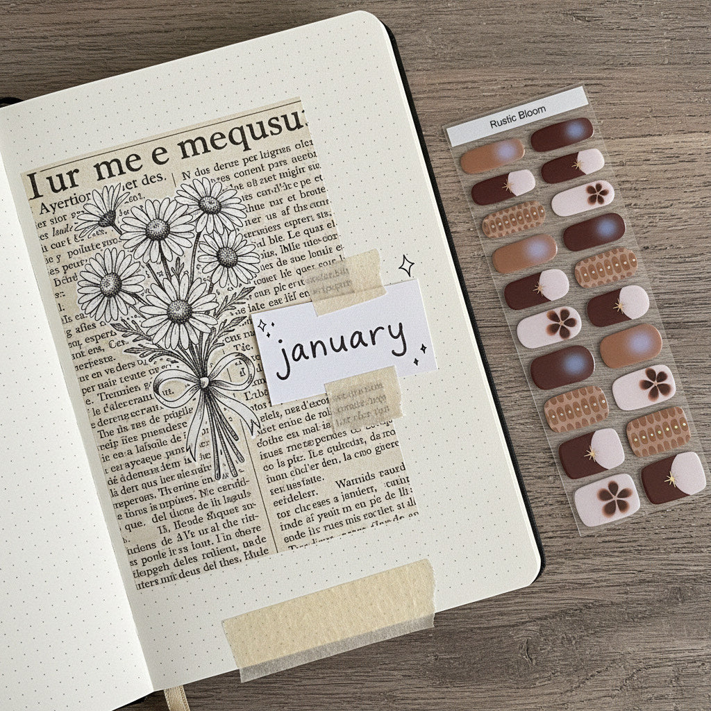 Rustic bloom UV Gel Nail Strips