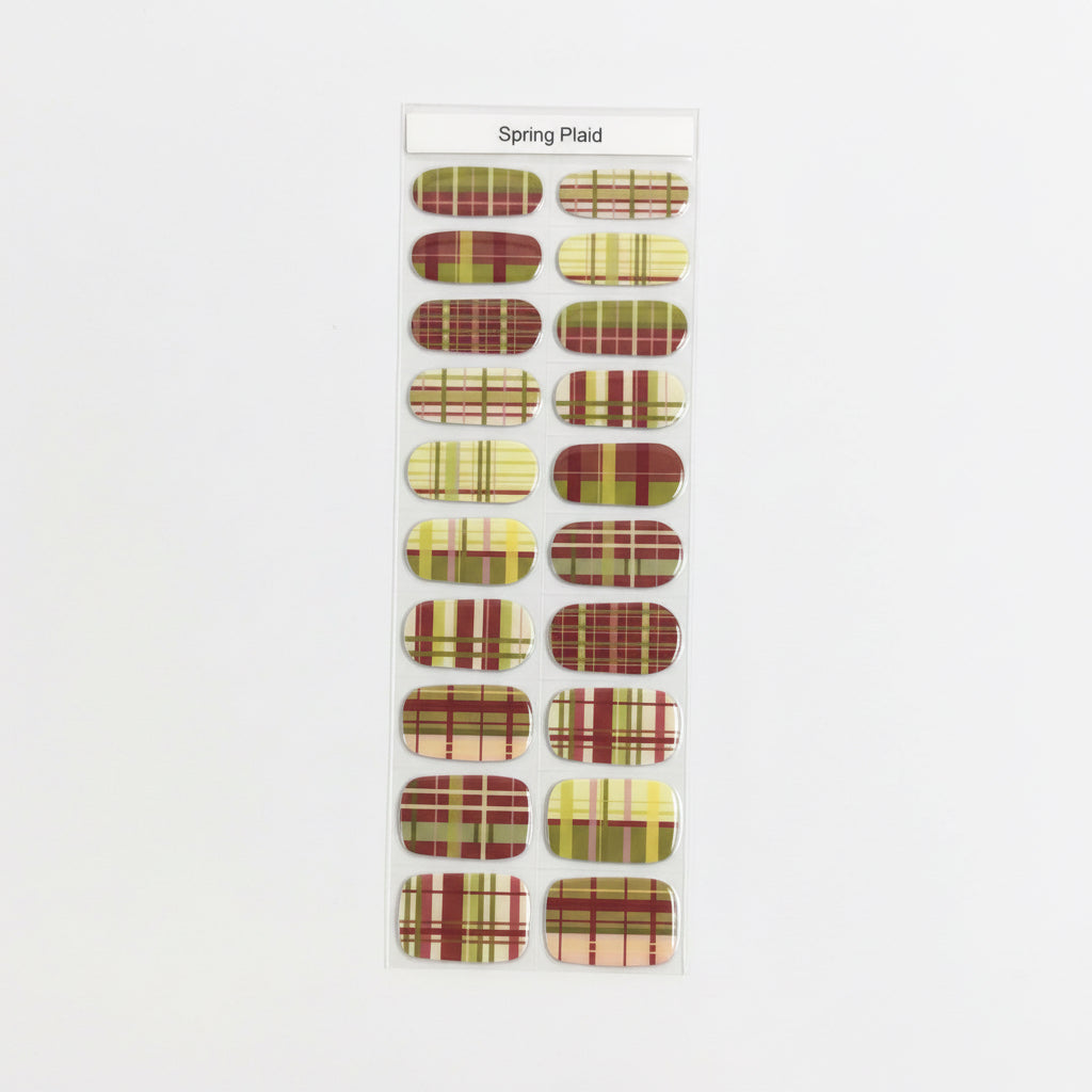 Spring Plaid UV Gel Nail Strips